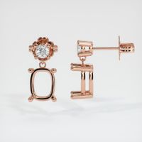 14K Rose Gold Accent Stones Earring Setting Image
