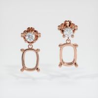 14K Rose Gold Accent Stones Earring Setting Image