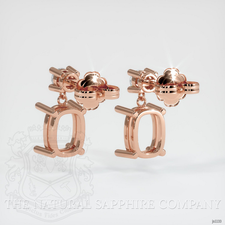 14K Rose Gold Accent Stones Earring Setting