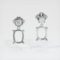 14K White Gold Accent Stones Earring Setting Image