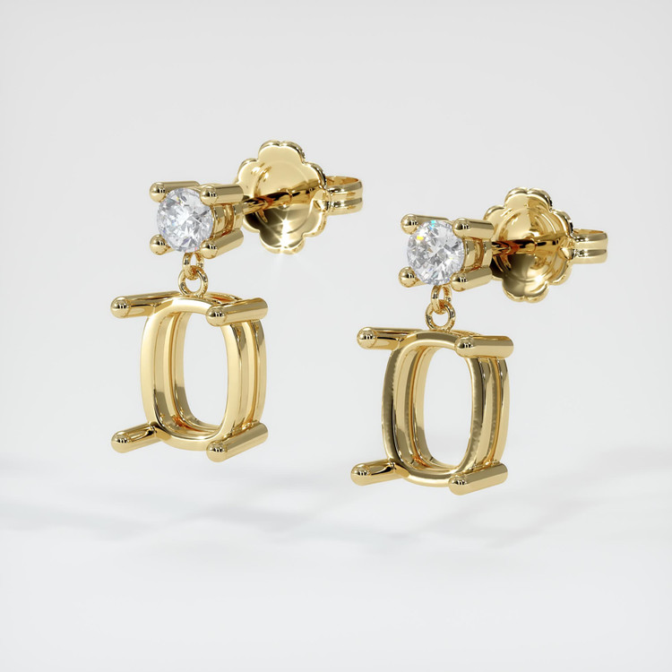 14K Yellow Gold Accent Stones Earring Setting