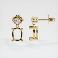 14K Yellow Gold Accent Stones Earring Setting Image