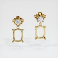 14K Yellow Gold Accent Stones Earring Setting Image