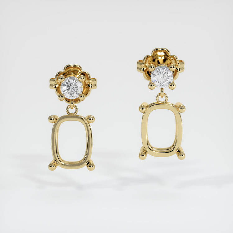 14K Yellow Gold Accent Stones Earring Setting