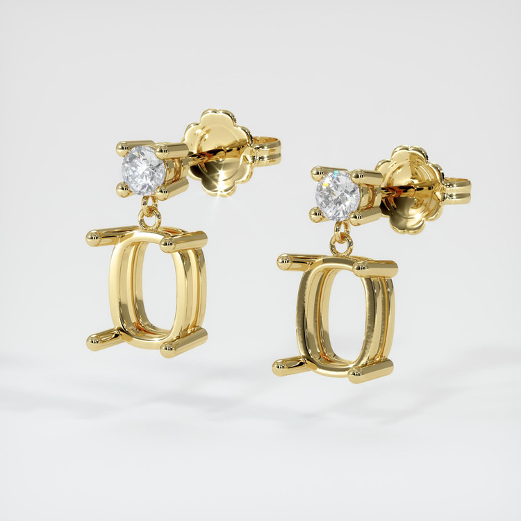 18K Yellow Gold Accent Stones Earring Setting