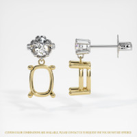 14K Yellow & White Accent Stones Earring Setting Image