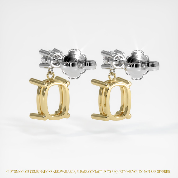 14K Yellow & White Accent Stones Earring Setting