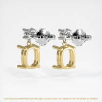 18K Yellow & White Accent Stones Earring Setting Image