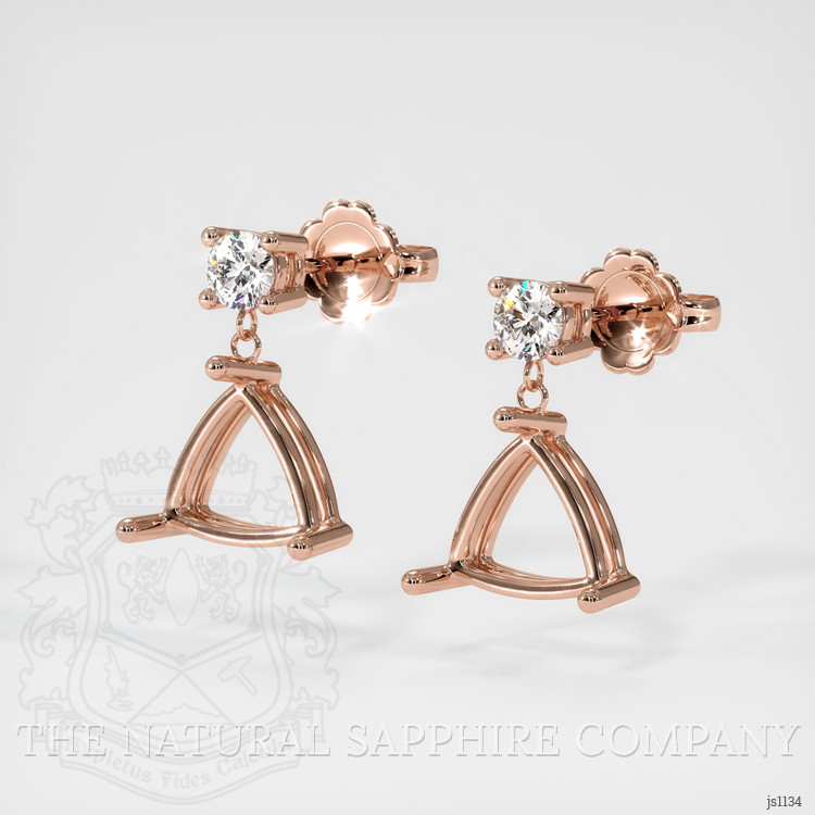 14K Rose Gold Accent Stones Earring Setting