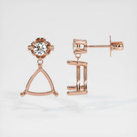 14K Rose Gold Accent Stones Earring Setting Image