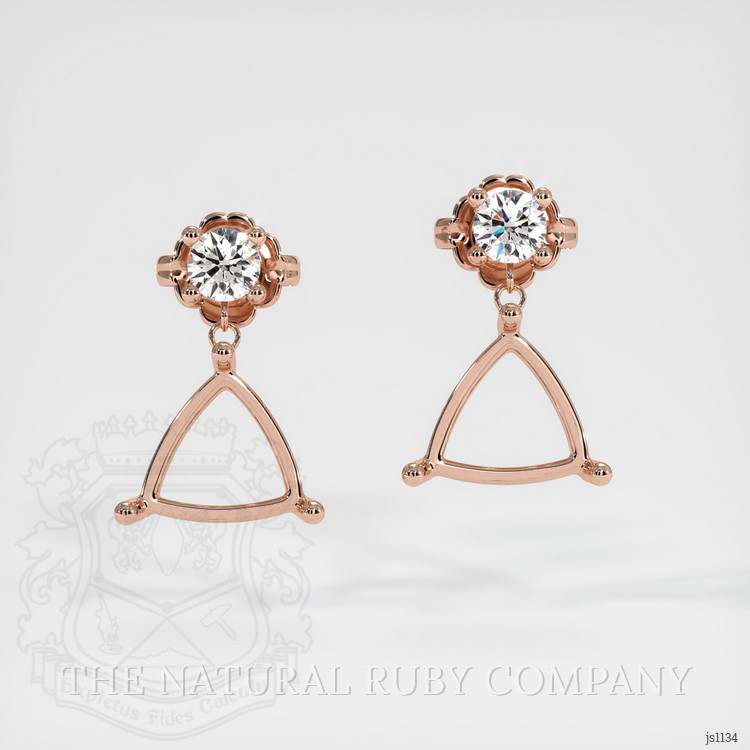 14K Rose Gold Accent Stones Earring Setting
