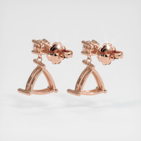 14K Rose Gold Accent Stones Earring Setting Image