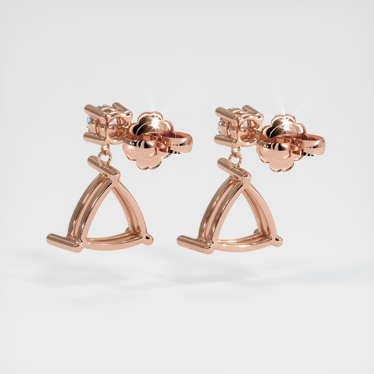 14K Rose Gold Accent Stones Earring Setting