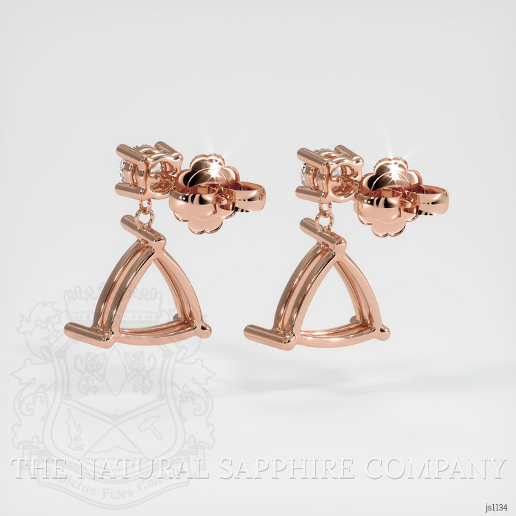 14K Rose Gold Accent Stones Earring Setting