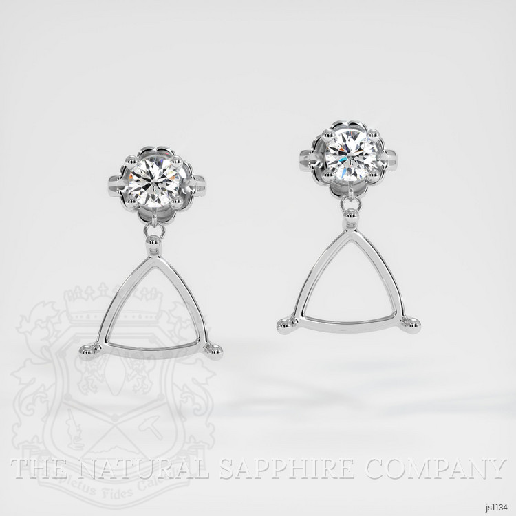 14K White Gold Accent Stones Earring Setting
