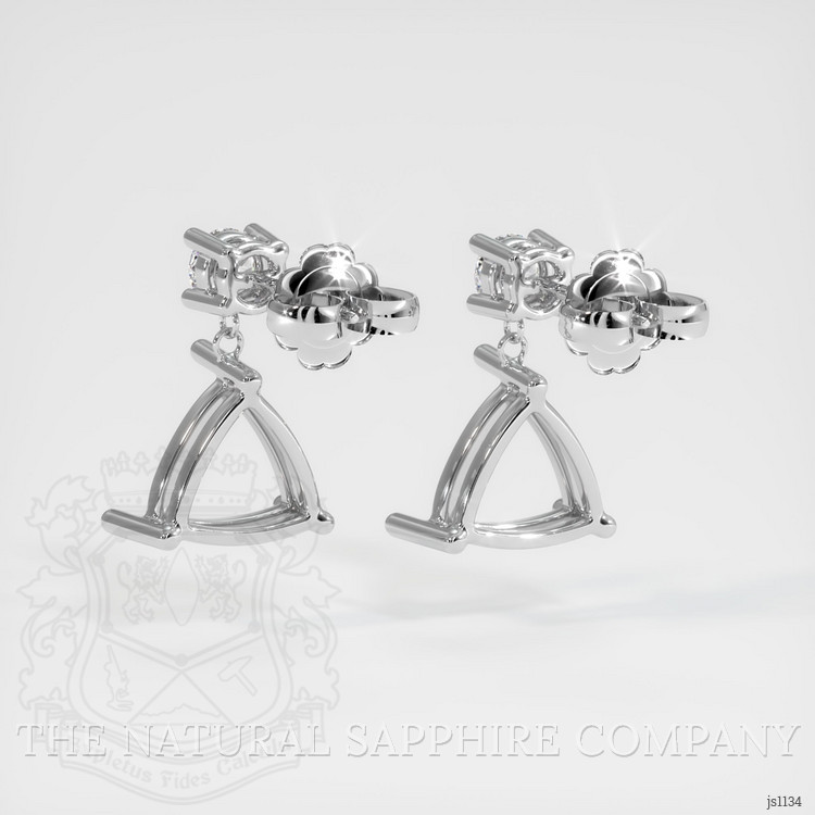 14K White Gold Accent Stones Earring Setting