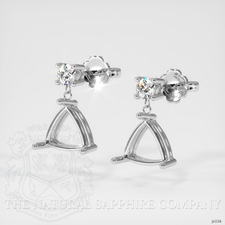 18K White Gold Accent Stones Earring Setting