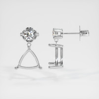 18K White Gold Accent Stones Earring Setting Image