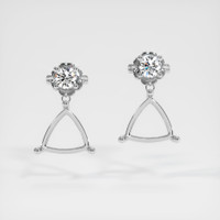 18K White Gold Accent Stones Earring Setting Image
