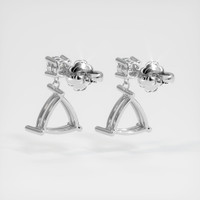 18K White Gold Accent Stones Earring Setting Image