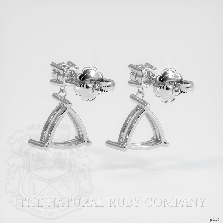 18K White Gold Accent Stones Earring Setting