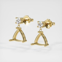 14K Yellow Gold Accent Stones Earring Setting Video