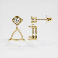 14K Yellow Gold Accent Stones Earring Setting Image