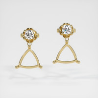 14K Yellow Gold Accent Stones Earring Setting Image