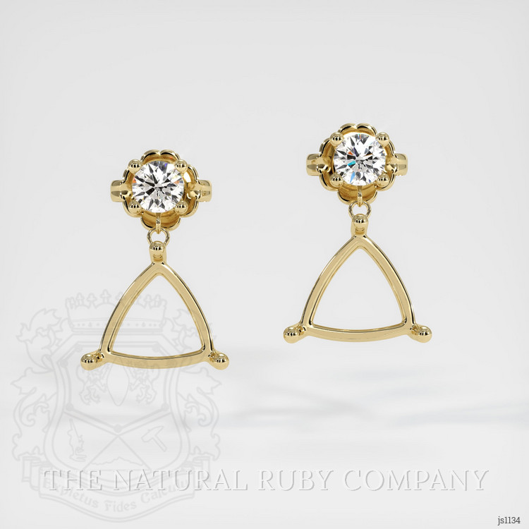 14K Yellow Gold Accent Stones Earring Setting