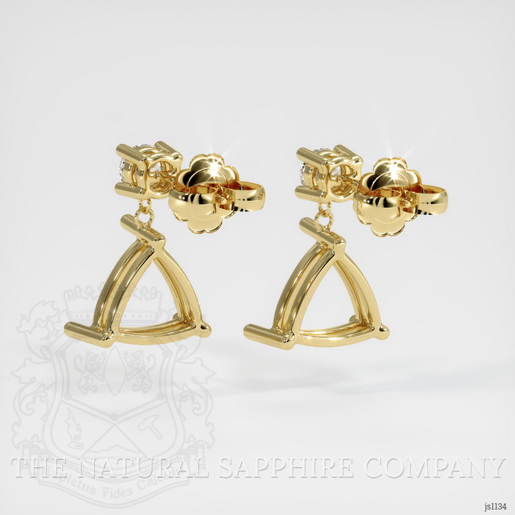 18K Yellow Gold Accent Stones Earring Setting