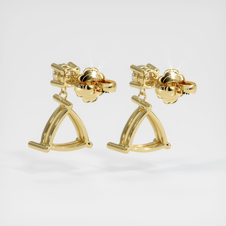 18K Yellow Gold Accent Stones Earring Setting