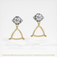 14K Yellow & White Accent Stones Earring Setting Image