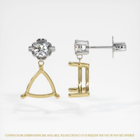 18K Yellow & White Accent Stones Earring Setting Image