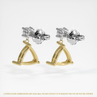 18K Yellow & White Accent Stones Earring Setting Image