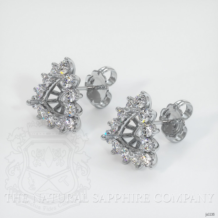 Platinum 950 Halo Earring Setting