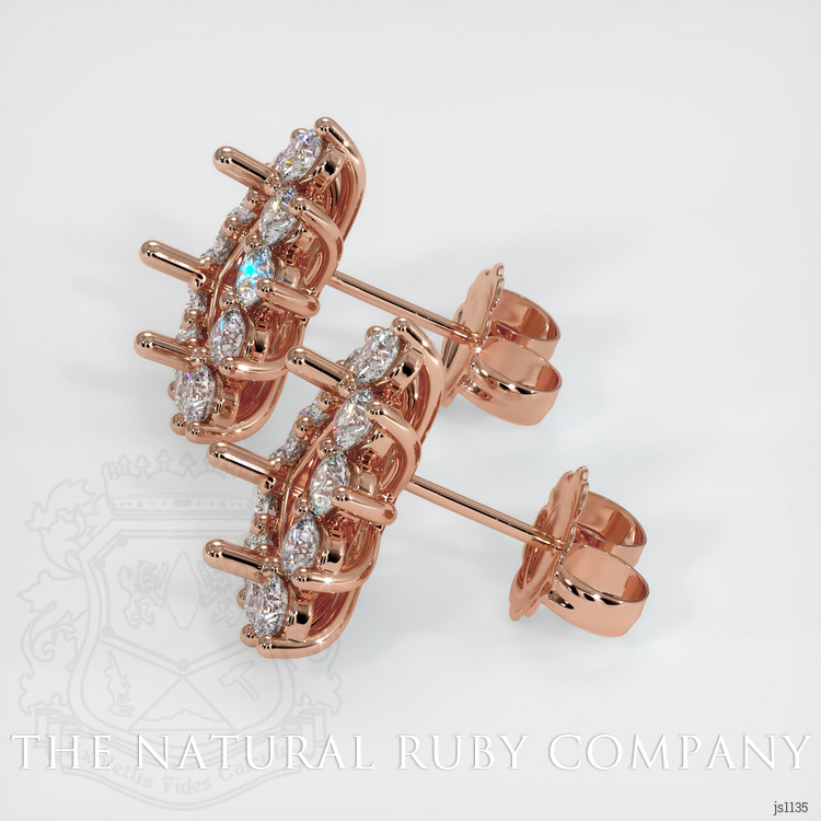 14K Rose Gold Halo Earring Setting