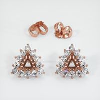 14K Rose Gold Halo Earring Setting Image