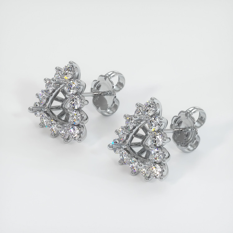 14K White Gold Halo Earring Setting