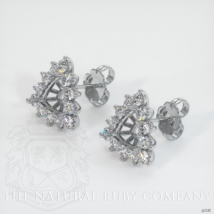 14K White Gold Halo Earring Setting