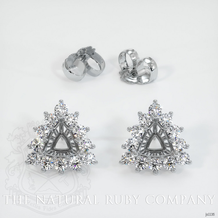 14K White Gold Halo Earring Setting