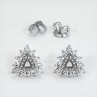 18K White Gold Halo Earring Setting Image