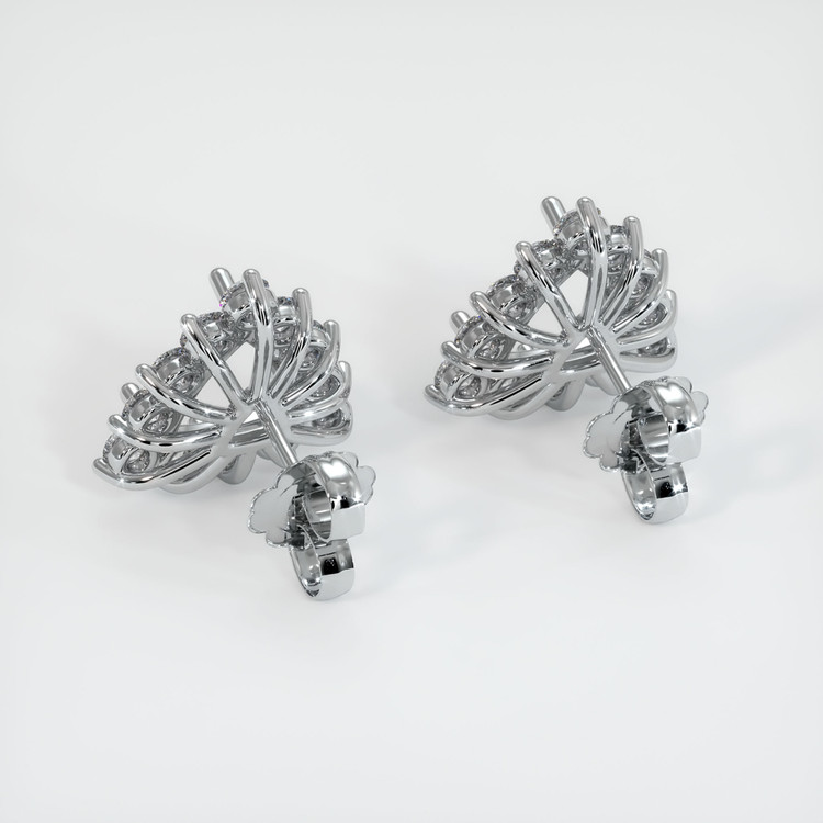 18K White Gold Halo Earring Setting