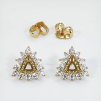 14K Yellow Gold Halo Earring Setting Image