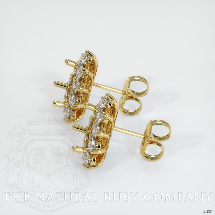18K Yellow Gold Halo Earring Setting