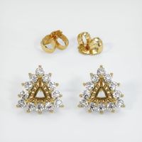 18K Yellow Gold Halo Earring Setting Image