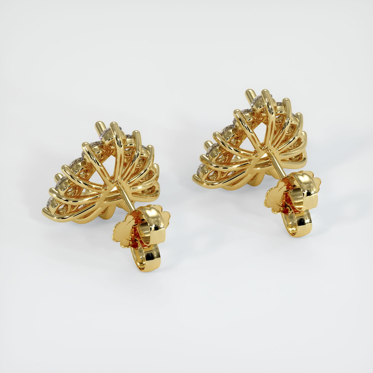 18K Yellow Gold Halo Earring Setting