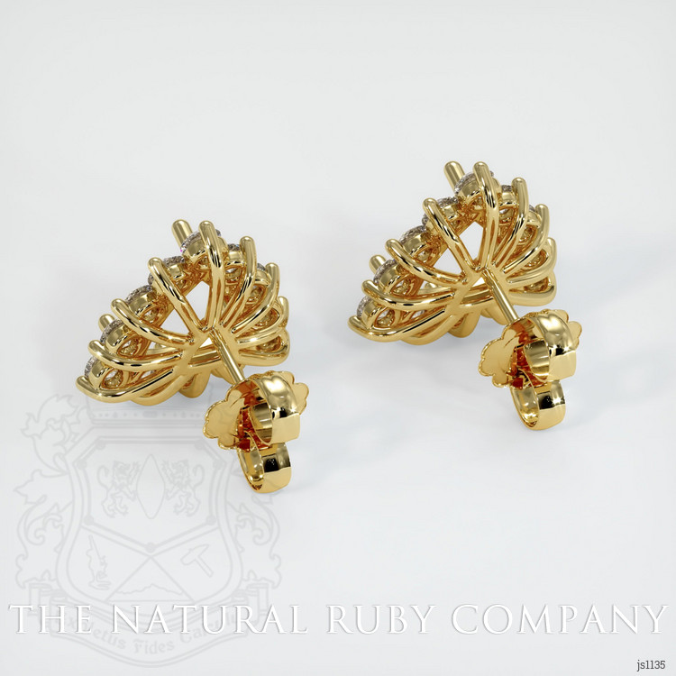 18K Yellow Gold Halo Earring Setting