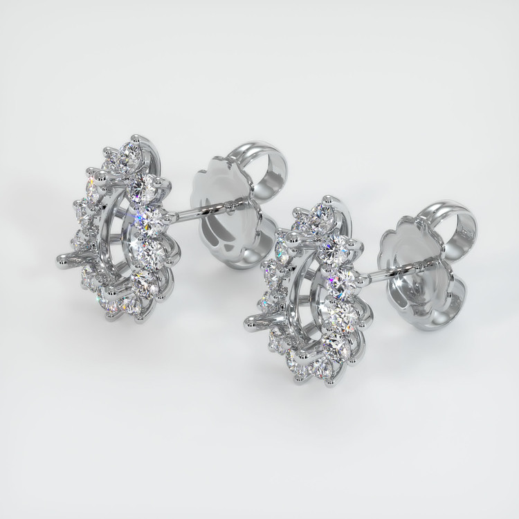 Platinum 950 Halo Earring Setting