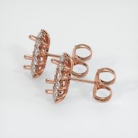 14K Rose Gold Halo Earring Setting Image