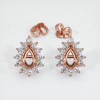 14K Rose Gold Halo Earring Setting Image